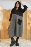 Elena Herringbone Cocoon Knit Dress Chocolate